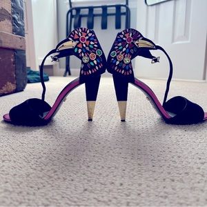Kat Maconie black parrot heels